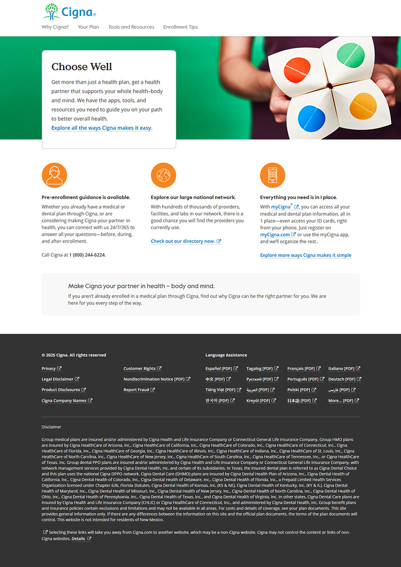 Choosewell Microsite