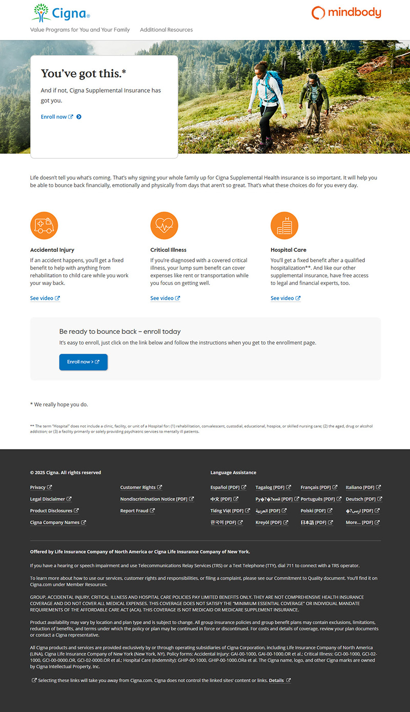 Mindbody Microsite